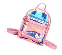 Gatuida Mochila Iridiscente Mini para Niñas Estilo Coreano Transparente Pequeña Bolsa de Mano para Estadio y Uso Diario Rosa