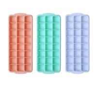 Gatuida Molde de Cubitos de Hielo de Silicona con Tapa 3piezas para Uso Familiar y Bares, sin Olor, Fácil de Hacer y Almacenar Hielo en Bandejas de Rejilla Color Aleatorio