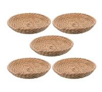 Gatuida Nido de Pájaro de Paja Tejida para Gallinas, Ponedero Pequeño de 19-21 Cm, Cama Natural para Cría y Jaulas, Accesorio Decorativo para Aves de Corral, Set de 5 Unidades