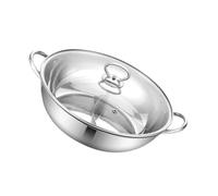 Gatuida Olla de Acero Inoxidable para Hot Pot de Doble Sabor Resistente Ligera y Fácil de Limpiar para Reuniones y Cocina Casera