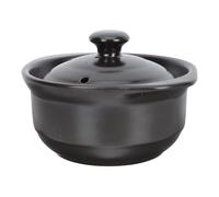 Gatuida Olla de Barro de Cerámica Negra 1l Resistente al Calor para Estofado Tapa, Multifuncional y Térmica para Hogares y Comedores