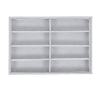 Gatuida Organizador de Gafas de Sol Bandeja de Terciopelo para Joyas 8 Rejillas 35x24x3cm Gris Soporte Expositor de Relojes Collares Bisuteria en Cajones Armario Coleccionistas Mujer Vestidor
