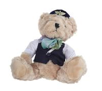 Gatuida Oso de Peluche Azulado con Diseño de Azafata Suave y Compacto Muñeco Decorativo para Sofá y Fiesta Juguete Interactivo para Decoración Interior