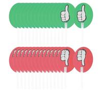 Gatuida Paletas de Votación para Aula 30 Unidades 24X15 CM Señal de Mano Verde y Roja Reutilizable Accesorio Escolar para Evaluación y Participación Docente