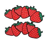 Gatuida Parche Termoadhesivo De Fresa Bordado 6 Piezas Para Ropa Juvenil Rojo Brillante Aplicación Rápida Bricolaje Moda Casual y Festiva
