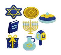 Gatuida Parches Bordados de Janucá para Ropa y Mochilas 8 Unidades de Apliques Termoadhesivos Diseños de Menorá y Estrella de David para Decoración Festiva Judía