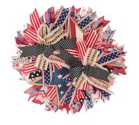 Gatuida Patriotic Wreath For Front Door Wooden Star Hanging Decor of July Independence Day Garland For Home and Garden Celebration