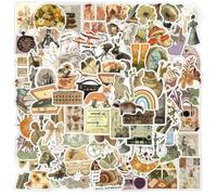 Gatuida Pegatinas Adhesivas Retro Impermeables 110 Unidades Diseño de Animales para Portátiles Maletas y Coches Calcomanías de Colores Resistentes para Decoración y Personalización