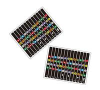 Gatuida Pegatinas De Escala Para Diapasón De Guitarra Pvc, 4 Piezas 2 Juegos, Para Principiantes y Niños, Ayuda Visual Para Aprender a Tocar y Practicar Guitarra