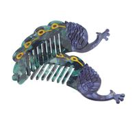 Gatuida Peine Cabello de Acetato Diseño de Pavo Real, 2 Piezas, Peines Laterales Antideslizantes, Accesorio Pequeño para Moños y Peinados Decorativos en Fiestas y Uso Diario