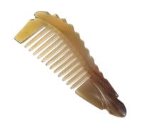 Gatuida Peine de Cuerno de Yak Natural Dientes Anchos Hecho Mano Antiestático para Cabello Ondulado y Rizado Portátil para Viajes y Uso Diario