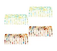 Gatuida Peine de Dientes Anchos Antiestático de Acetato 4 Unidades Cepillo Desenredante para Cabello Grueso Masajeador de Cuero Cabelludo Peines Franceses y Laterales para Mujeres