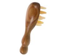 Gatuida Peine de Masaje de Sándalo Natural Antiestático Dientes Anchos, Herramienta de Madera para Cuidado del Cuero Cabelludo, Masajeador Relajante para Cabello Seco y Uso Diario