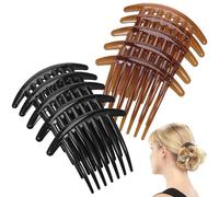 Gatuida Peines Laterales de Acrílico para Mujer 10 Piezas Diseño Clásico Color Negro y Café para Agregar Elegancia en Muchas Ocasiones