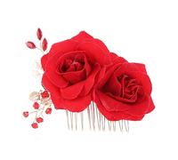 Gatuida Peineta de Flores Gemas de Imitación Tocado Nupcial Novia Gitana Accesorio Cabello para Mujer