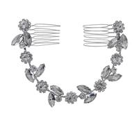 Gatuida Peineta de Pedrería con Cadena para Novia Horquilla de Pelo Decorativa Girasol y Cristales Accesorio Brillante para Bodas y Eventos Especiales Mujer