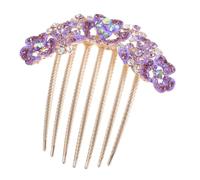 Gatuida Peineta Floral Pedrería Para Mujer Tamaño Mediano Sujeción Segura Boda Fiesta Obsequio Para Madre Color Púrpura