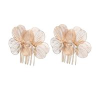 Gatuida Peinetas con Diseño de Flores Doradas 2 Piezas, Peineta Decorativa Barroca Vintage para Novia, Accesorios Cabello Recogido en Bodas y Eventos, Peine Diseño de Pétalos Elegante