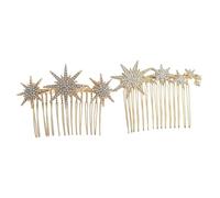 Gatuida Peinetas Laterales Accesorios Ligeros Gemas de Imitación de Metal Clásicas Doradas Pack de 2 Piezas para Mujer y Niña para Boda y Fiesta