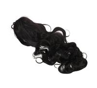 Gatuida Peluca Larga Negra Rizos Naturales Para Cosplay De Halloween y Uso Diario Hecha De Material Resistente Al Calor Raya Para Adultos