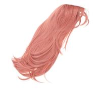 Gatuida Peluca Larga Rosa Lisa Raya al Peluca Sintética de Alta Temperatura para Halloween Fiestas de Disfraces y Cosplay