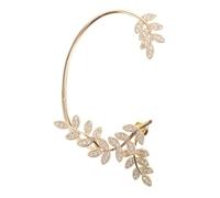 Gatuida Pendiente Ear Wrap Dorada con Zirconia para Mujer Metal Ligero Clip Cuff Joyería Sostenible y Cómoda para Uso Diario Derecha