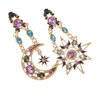 Gatuida Pendientes Asimétricos De Ópalo y Sol Luna, Aleación Ligera, Colgantes Para Mujer, Para Fiestas y Uso Diario, Diseño Colorido y Estilo Barroco Largo