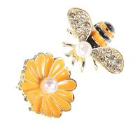 Gatuida Pendientes De Botón Margarita y Abeja Asimétricos Para Mujer, Acero Inoxidable, Pequeños y Delicados, Joyería Para Ocasiones Obsequios y Uso Diario