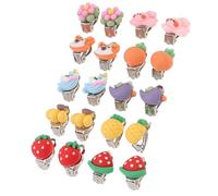 Gatuida Pendientes de Clip para Niñas Set 10 Pares Tamaño Pequeño Flores y Frutas Ligeros sin Perforación Accesorios para Orejas Uso Diario y Fiestas