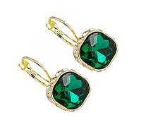 Gatuida Pendientes De Cristal Clip Para Orejas Mujer, Accesorios Bisutería Verde, Hebilla Ligera, Pequeños y Delicados, Uso Diario y Ocasiones Obsequios,