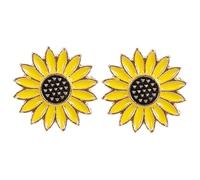 Gatuida Pendientes De Girasol Delicados Para Mujer, Pendientes De Botón Pequeños, Accesorios De Joyería De Metal Antialérgico, Ideales Para Adolescentes y Uso Diario, Color Amarillo