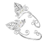 Gatuida Pendientes Ear Cuff para Mujer con Perlas Clip No Perforado Accesorios para Disfraz y Flores Joyas de Fantasía para Halloween y Fiesta