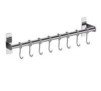 Gatuida Perchero de Pared Inoxidable 304 Ganchos para Utensilios de Perforaciones Resistente 50 Cm para Cocinas y Baños Gancho para Toallas y Ollas