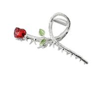 Gatuida Pinza Pelo de Metal para Mujer Diseño de Rosa Vintage, Pinza de Pelo de Tiburón Grande Garra Fuerte y Textura Brillante, Accesorios Cabello para Uso Diario y Peinados Elegantes