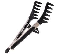 Gatuida Pinzas de Silicona para Alimentos Reutilizables Clip de Comida Ergonómico de 23 CM Negro Multifunción para Pasta Espaguetis y Barbacoa Uso Doméstico y Picnic