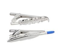 Gatuida Pinzas Para Corbata Plateadas Clásicas De Acero Resistente, Cierre Seguro, 2 Piezas, Para Hombre, Uso Diario Negocios y Ocasiones Formales