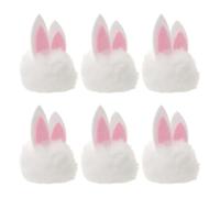 Gatuida Pinzas Pelo con Mini Orejas de Conejo de Peluche en Color, 6 Unidades, Accesorio Suave para Manualidades y Decoración de Pascua, Complemento Adecuado para Fiestas y Guirnaldas