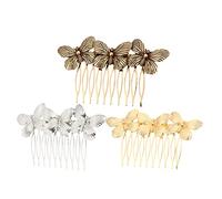 Gatuida Pinzas Pelo Vintage 3 Piezas Peinetas de Aleación Dorado, Plateado y Bronce Peineta Lateral para Novia Boda Fiesta Accesorio Elegante