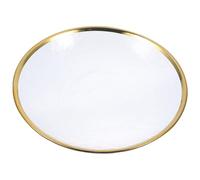 Gatuida Plato de Vidrio Multifuncional de 15 CM Borde Dorado Bandeja para Servir Postres y Ensaladas Herramienta de Servicio de Lujo para Restaurante y Uso Doméstico