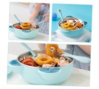 Gatuida Plato para Niña con Ventosa Diseño Oso Caricatura Acero Inoxidable con Aislamiento Térmico para Alimentación Infantil para Reutilizable