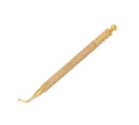 Gatuida Pluma de Acupuntura de Cobre Dorado Punta Curva para Masaje y Estimulación Indolora en Oreja, Adecuado para Terapia en Casa y Espalda