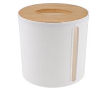 Gatuida Portarrollo Papel Higienico Dispensador Baño con Tapa Bambu 13x13x13cm Soporte Rollo Cilíndrico Organizador Sanitario para Hogar Cocina Restaurante