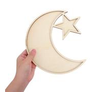 Gatuida Posavasos de Mosaico de Madera Forma de Luna y Estrella Base sin Terminar para Manualidades DIY Soporte Rústico para Tazas de Café y Plantas Bandeja Decorativa para Hogar