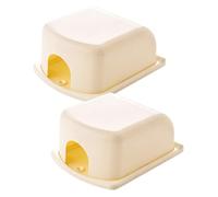 Gatuida Protectores De Enchufes Eléctricos Para Niños, Cubiertas De Seguridad Adhesivas Beige, Diseño, Material Resistente, Uso Doméstico, Kit De 2 Piezas