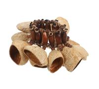 Gatuida Pulsera Africana De Percusión Manual Campanas Naturales De Cáscara Negra, Pulsera De Baile Tribal Ligera Para Yoga, Festivales y Sesiones De Música En Grupo