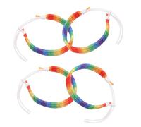 Gatuida Pulsera Arcoíris Tejida Ajustable De Nailon Unisex Para Mujer y Hombre, Joyería Del Orgullo Lgbt, Set De 4 Pulseras De Amistad Multicolor Para Uso Diario y Obsequio