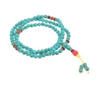 Gatuida Pulsera de Cuentas Turquesa Brazalete de Oración Tibetano para Meditación Yoga Joyería Étnica Unisex de Nepal para Atraer Buena Suerte y Prosperidad
