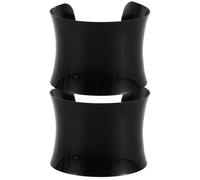 Gatuida Pulsera Gruesa de Metal Negra Abierta para Mujer, Brazalete Geométrico Punk Superficie Lisa, Accesorio de Joyería Callejera, Par de Pulseras Audaces de Tamaño Único