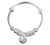 Gatuida Pulsera Infantil con Cascabel Vintage Plata Chapada Brazalete Unisex para Bebés y Joyería Delicada para Regalos de Cumpleaños y Festividades