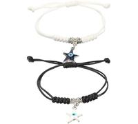 Gatuida Pulseras Ajustables de Hilo Colgante Termocromático Estrella y Ojo, 1 Par de Pulseras Trenzadas para Adolescentes y Mujeres, Joyería Mal de Ojo, Uso Diario y Obsequio